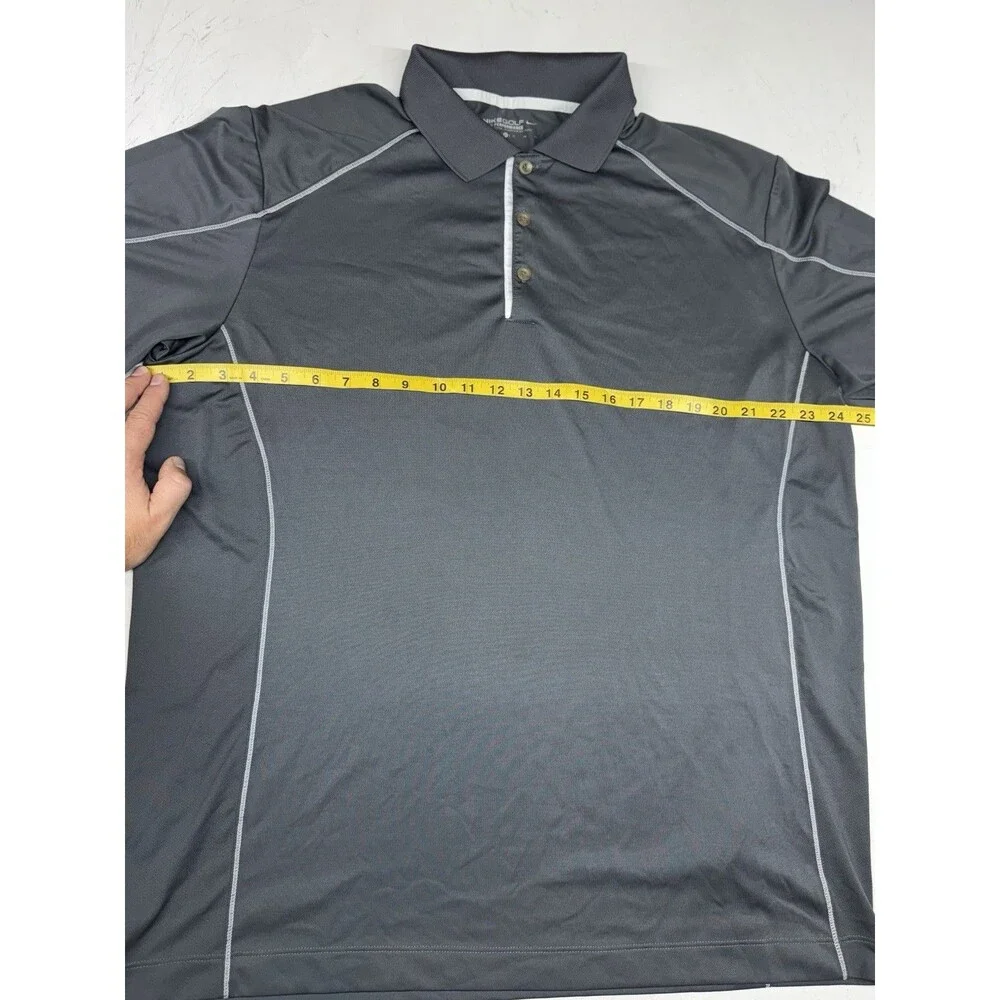 Nike Golf Dri Fit Polo Shirt Mens XL Gray Tour Performance Athletic Stretch